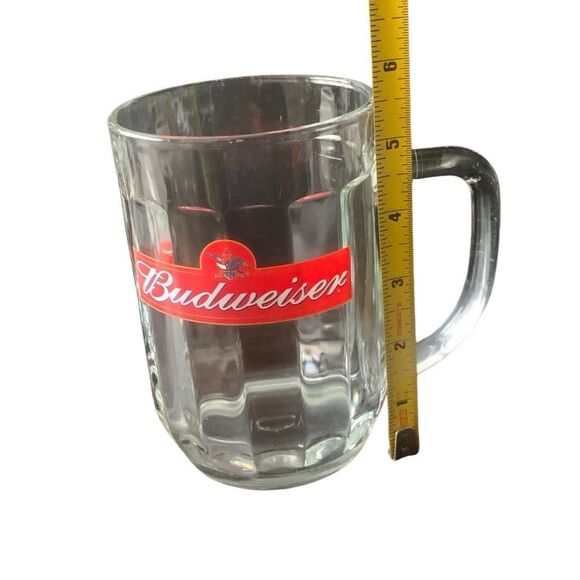 Vintage Budweiser Bud Logo Heavy Glass Beer Mug VCA A Timeless Addition Classic - Picture 12 of 13